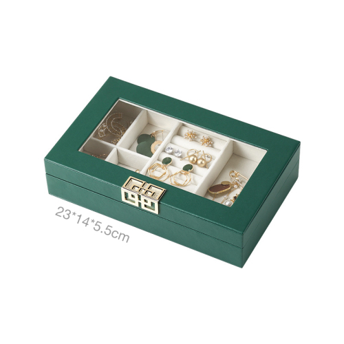 Elegant Transparent PU Leather Jewelry Box / Boîte de stockage de bijoux