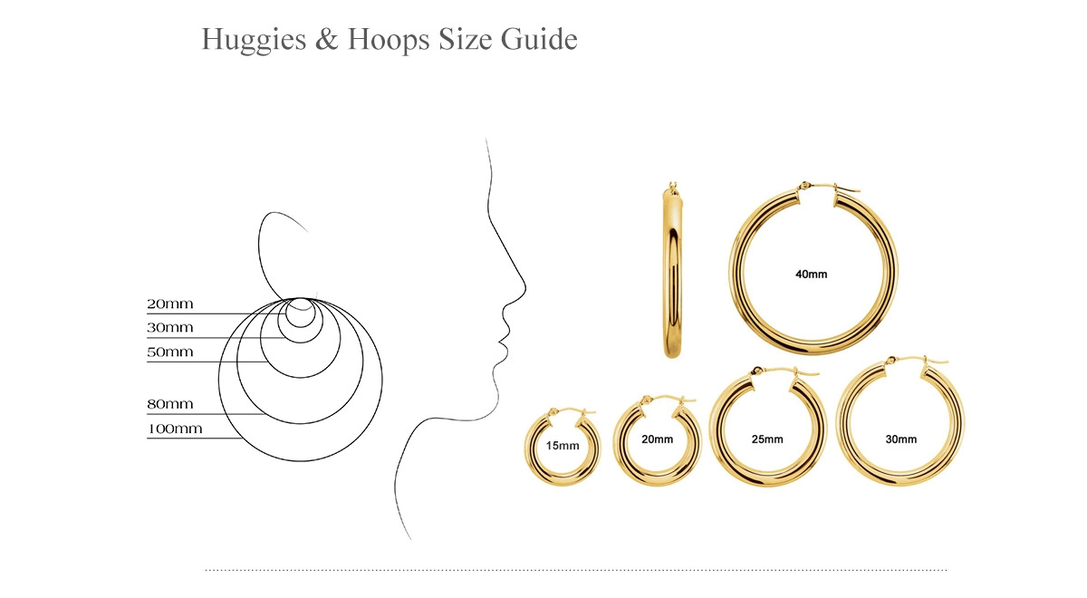 Huggies & Hoops Size Guide
